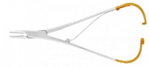 Elastic Placing Plier Mathieu With Single Spring Serrated Carbide Tip Narrow 13/2